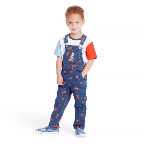 Christian Robinson Microscope Polka Dot Denim Overall Pants - Picture 1 of 10
